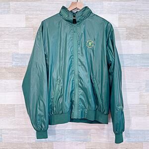 Vintage 1988 US Open IZOD Club Hooded Rain Jacket Green Waterproof Mens Large